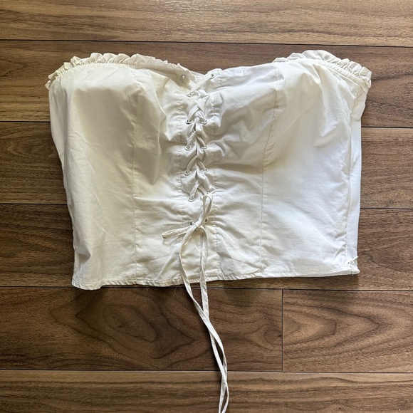 Princess Polly | Size 12 | White Yazmin Strapless Corset Top - Picture 3 of 7